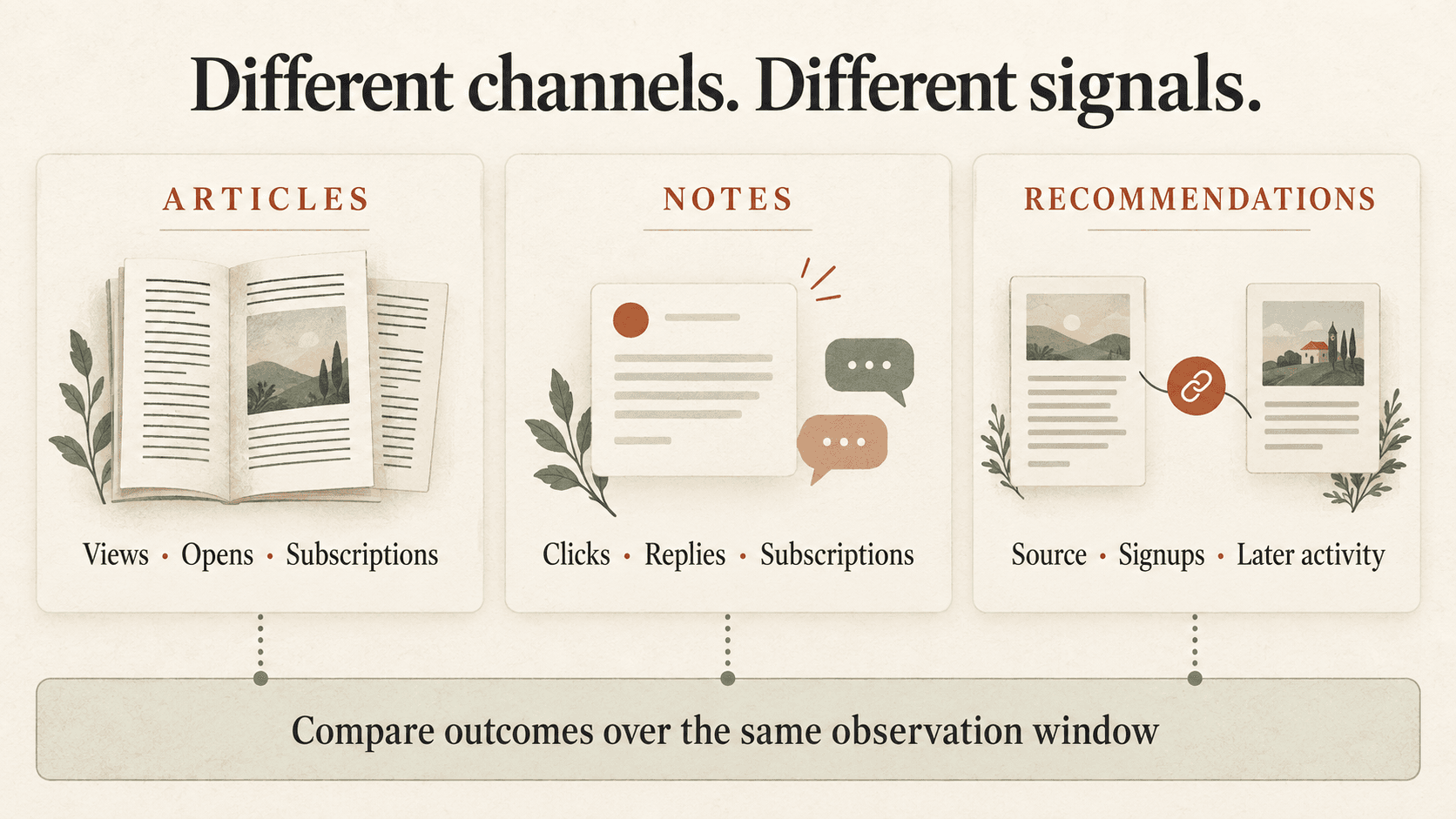 How to Measure Substack Articles, Notes and Recommendations Without Mixing the Signals
