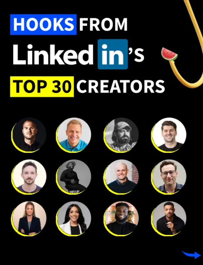 LinkedIn top creators hook screenshot