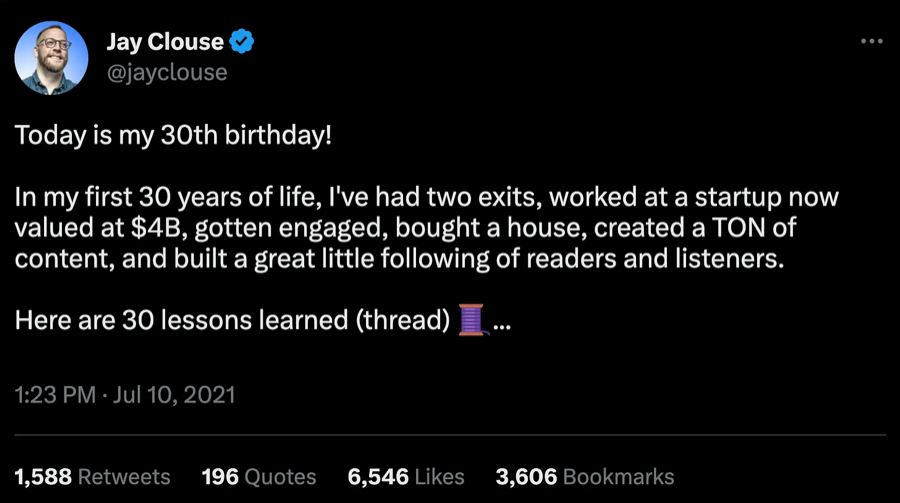 X hook example from a birthday thread